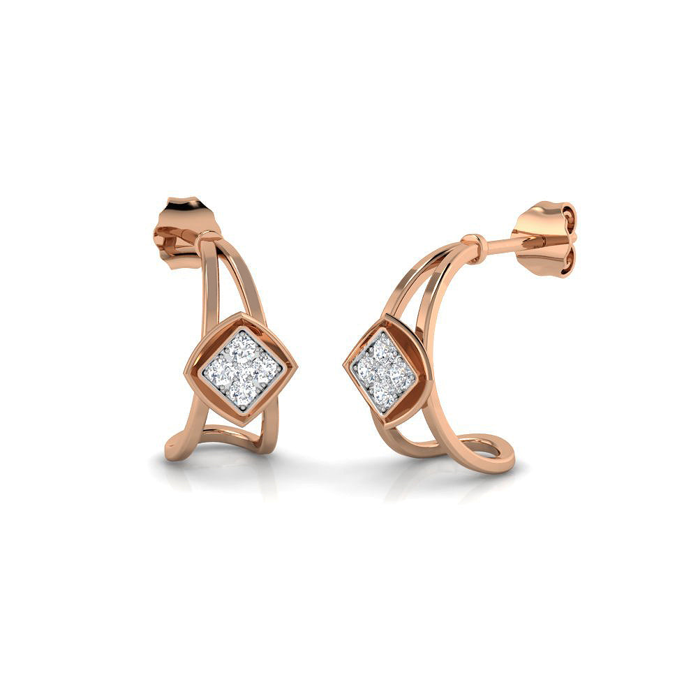 Crescent Diamond Earrings