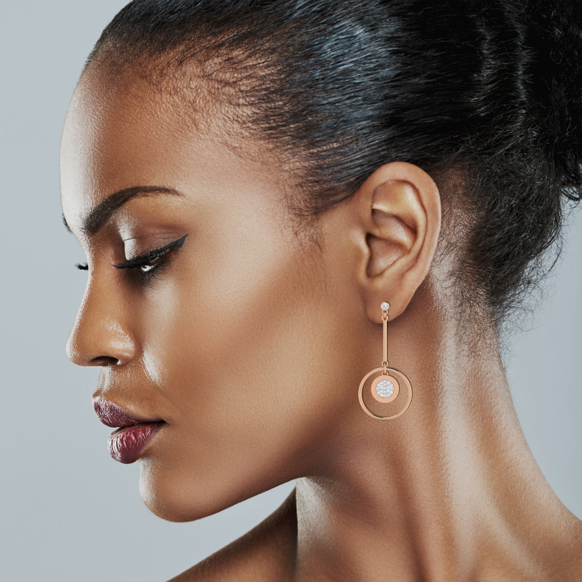 Double Circle Diamond Danglers