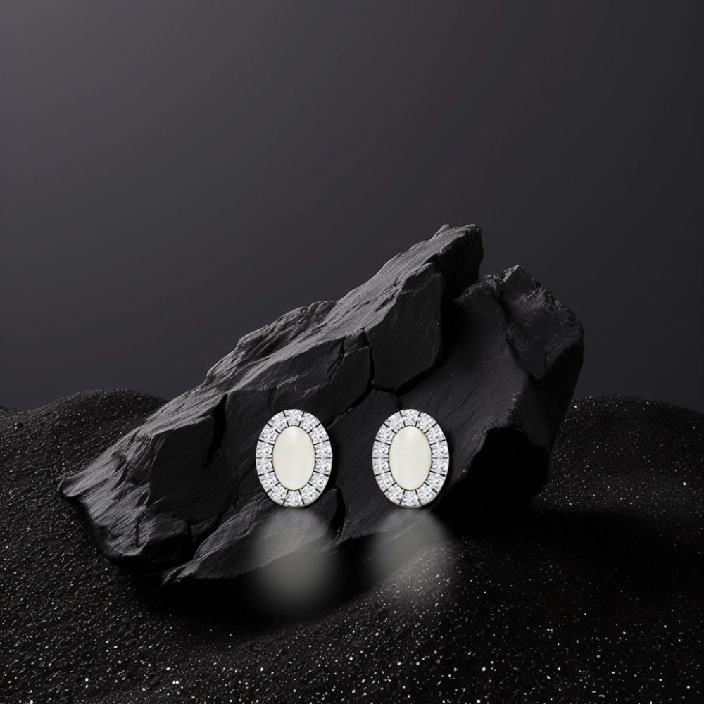 Mother of Pearl Oval Studs