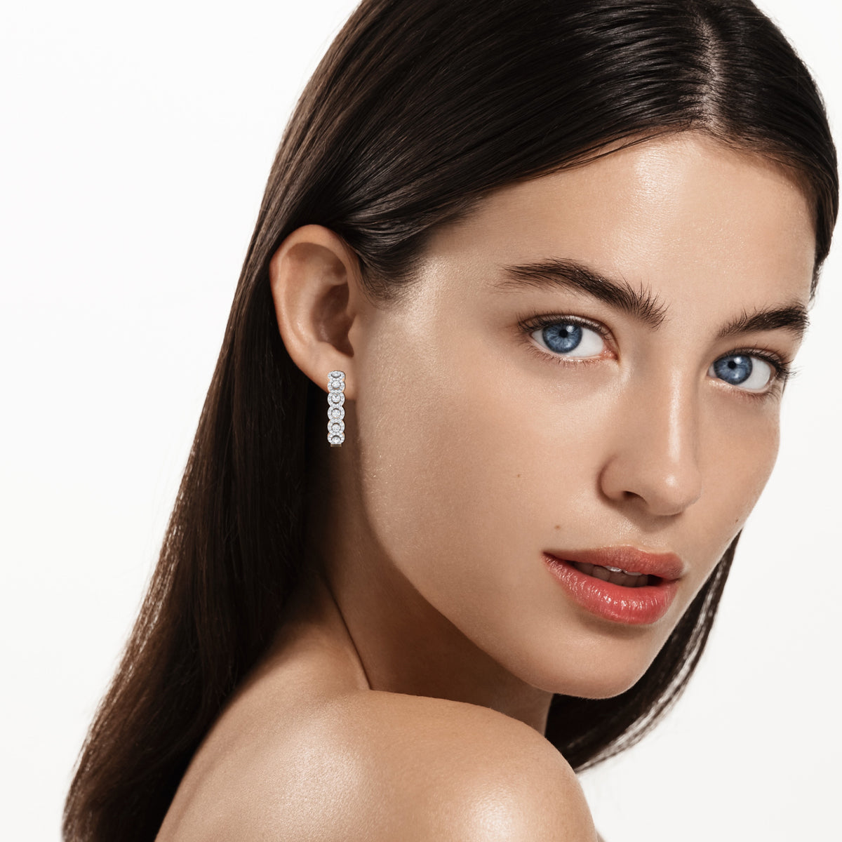 Diamond Circled Hoops