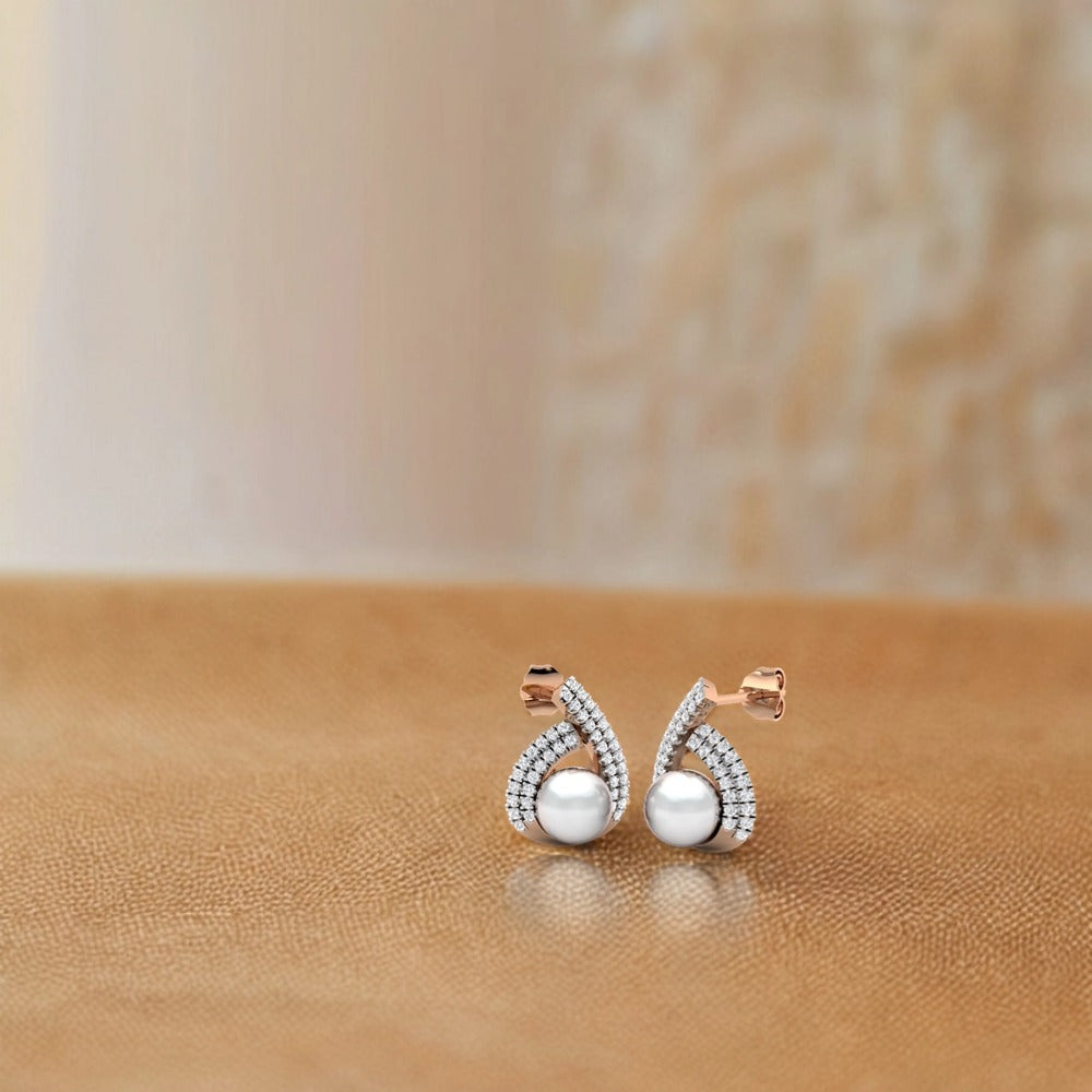 Pear Encased Pearl Earrings