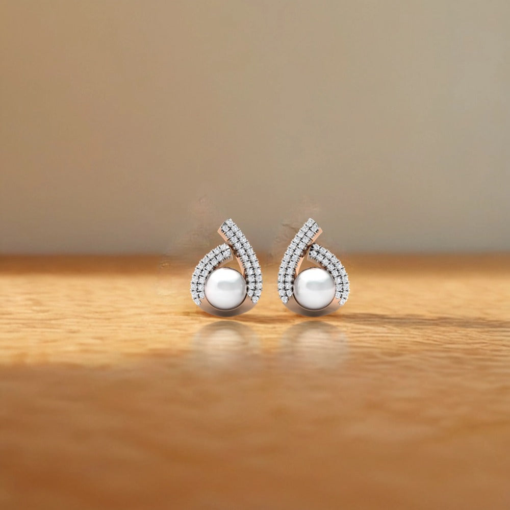Pear Encased Pearl Earrings