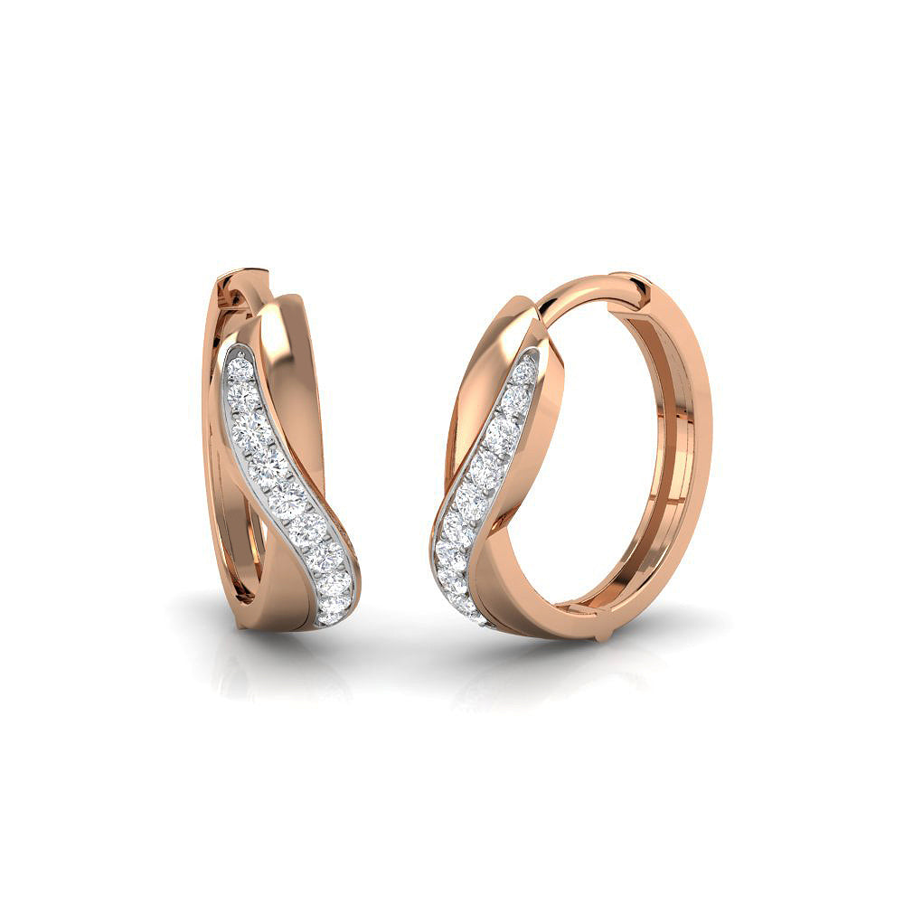 Swirl Diamond Hoops