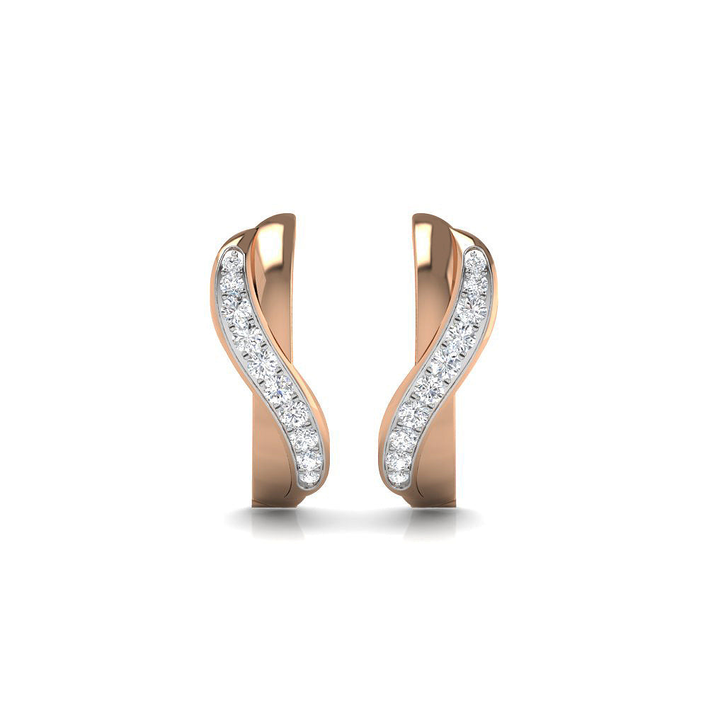 Swirl Diamond Hoops