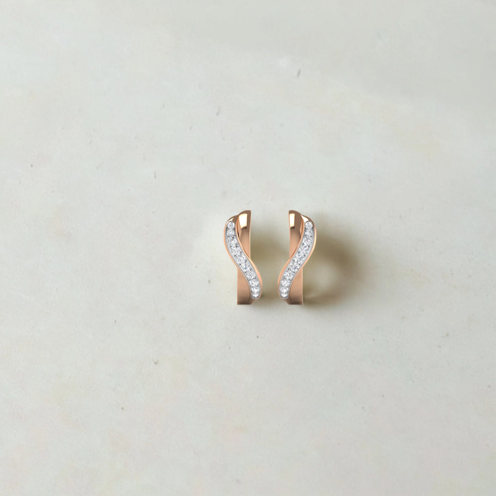 Swirl Diamond Hoops