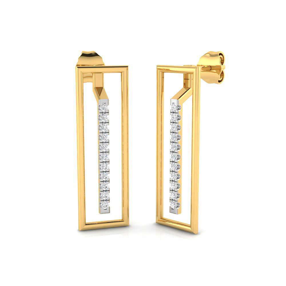 Rectangular Diamond String Earrings