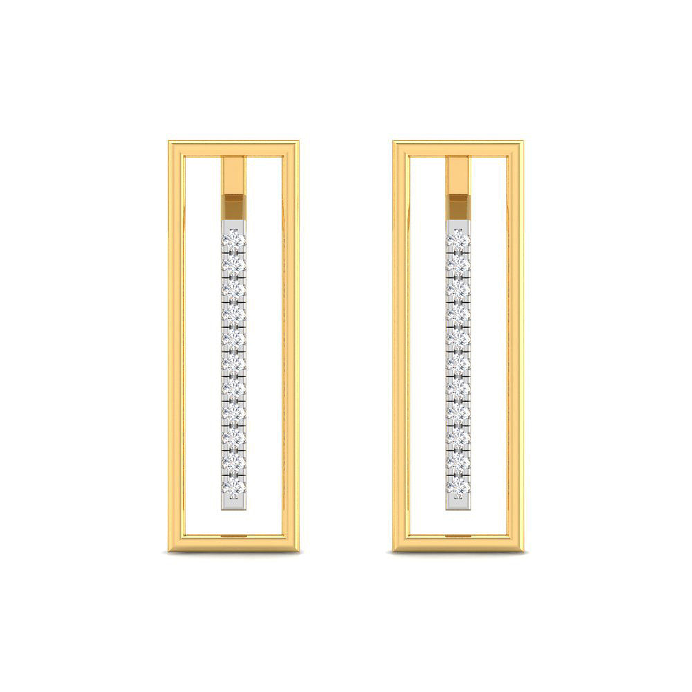 Rectangular Diamond String Earrings