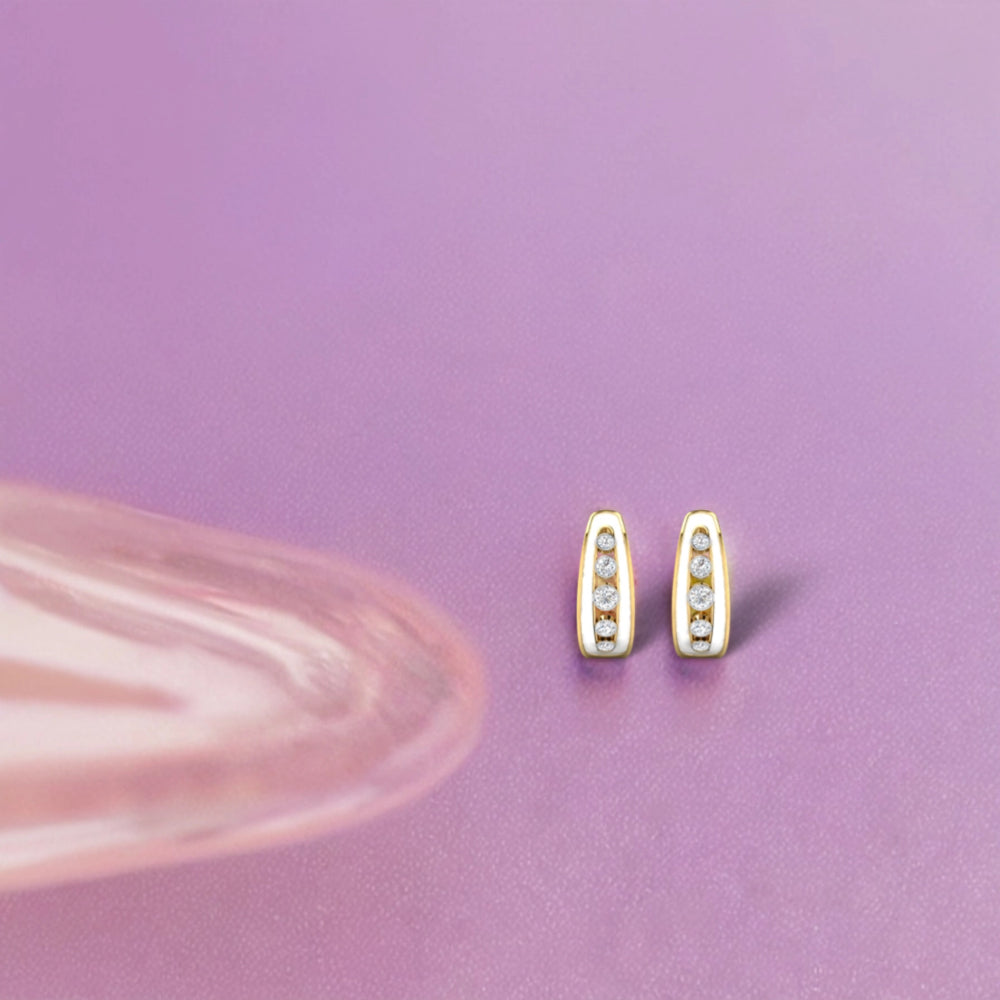 Rectangular Diamond String Earrings