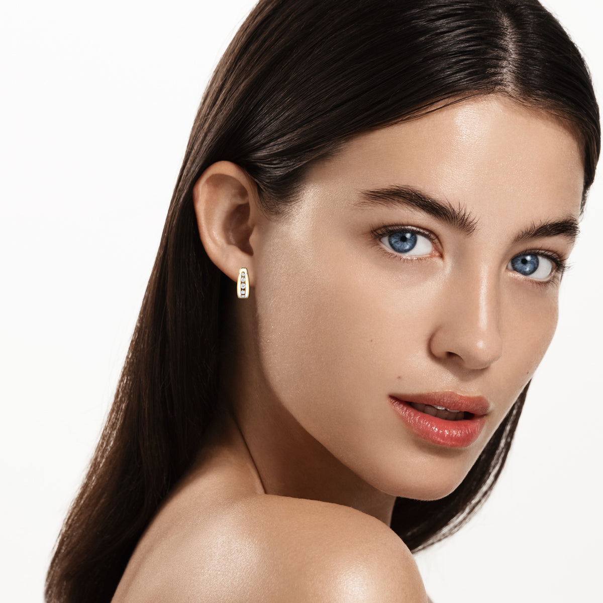 Rectangular Diamond String Earrings