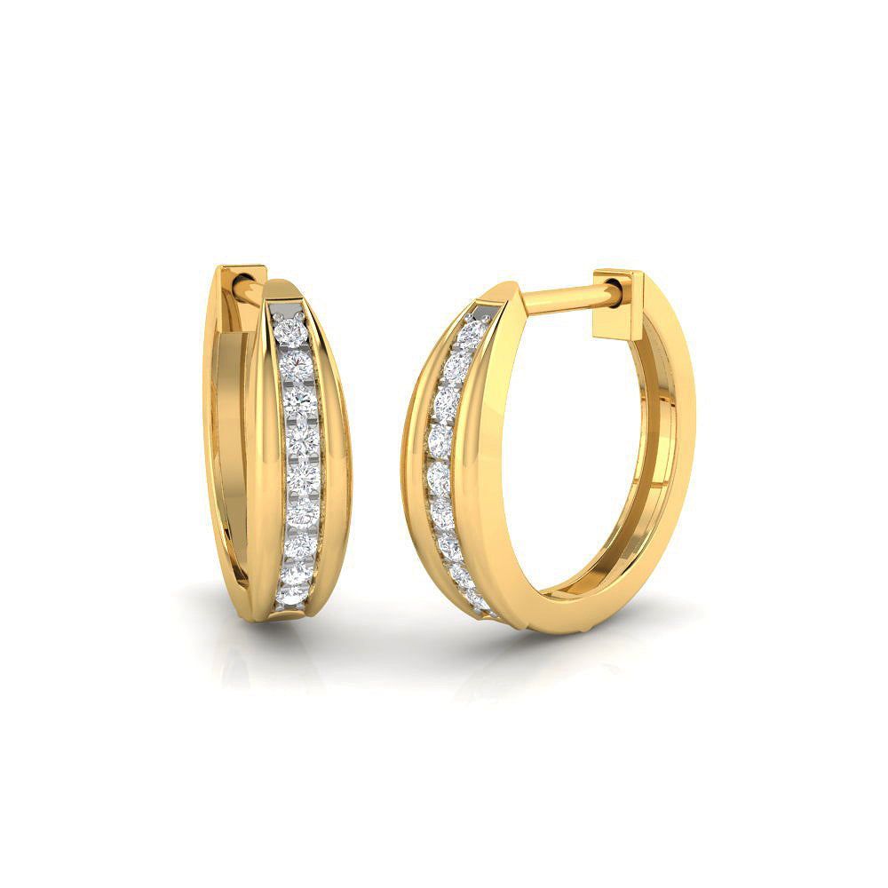 Single Row Diamond Hoops