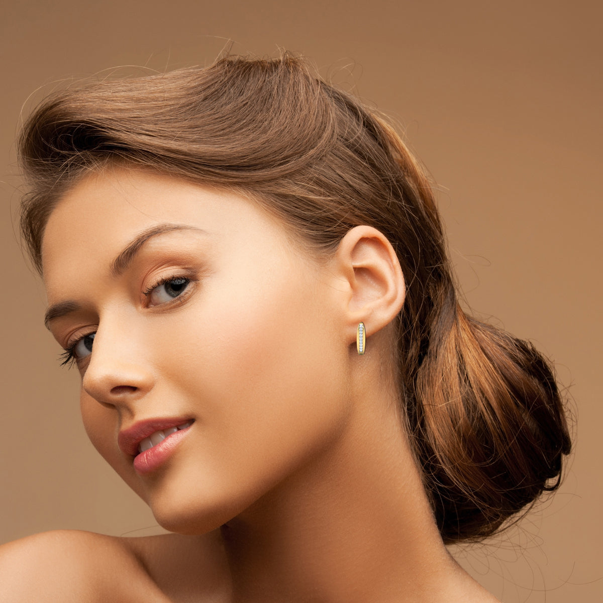 Single Row Diamond Hoops