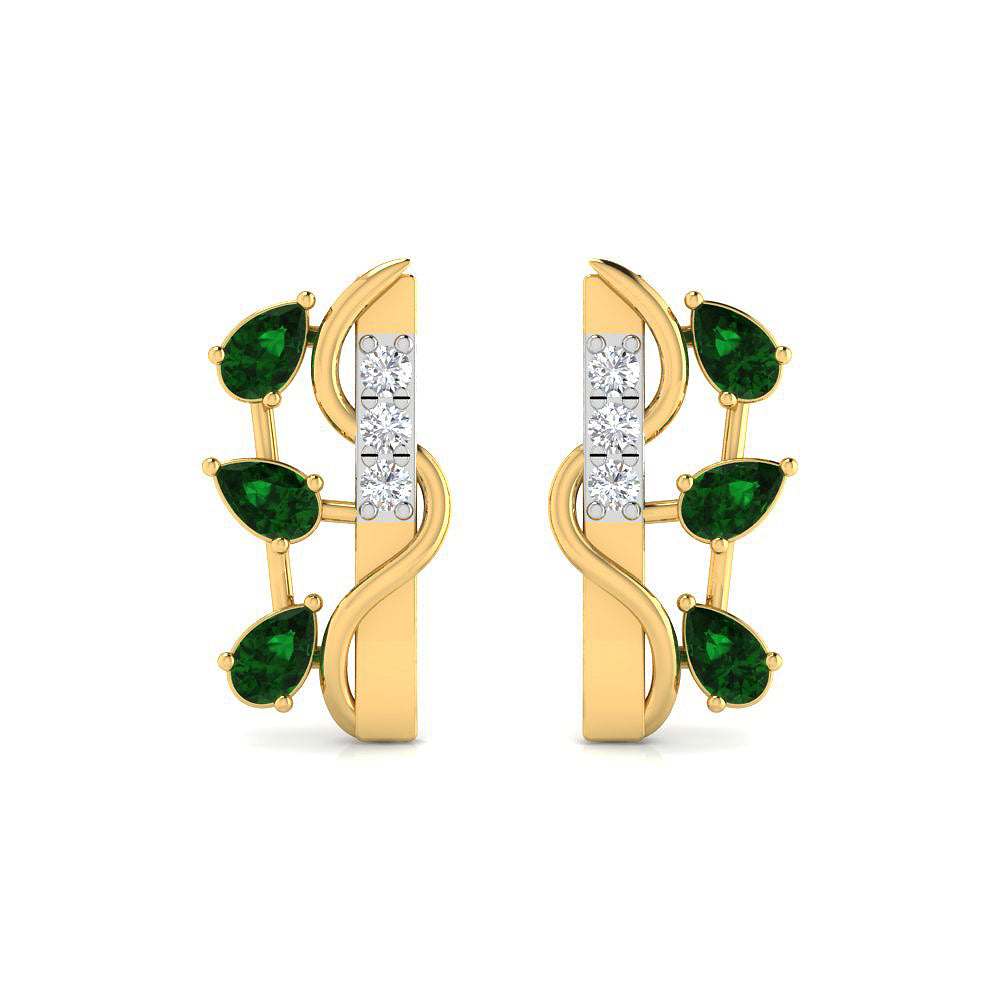 Emerald Pear Trio Earrings