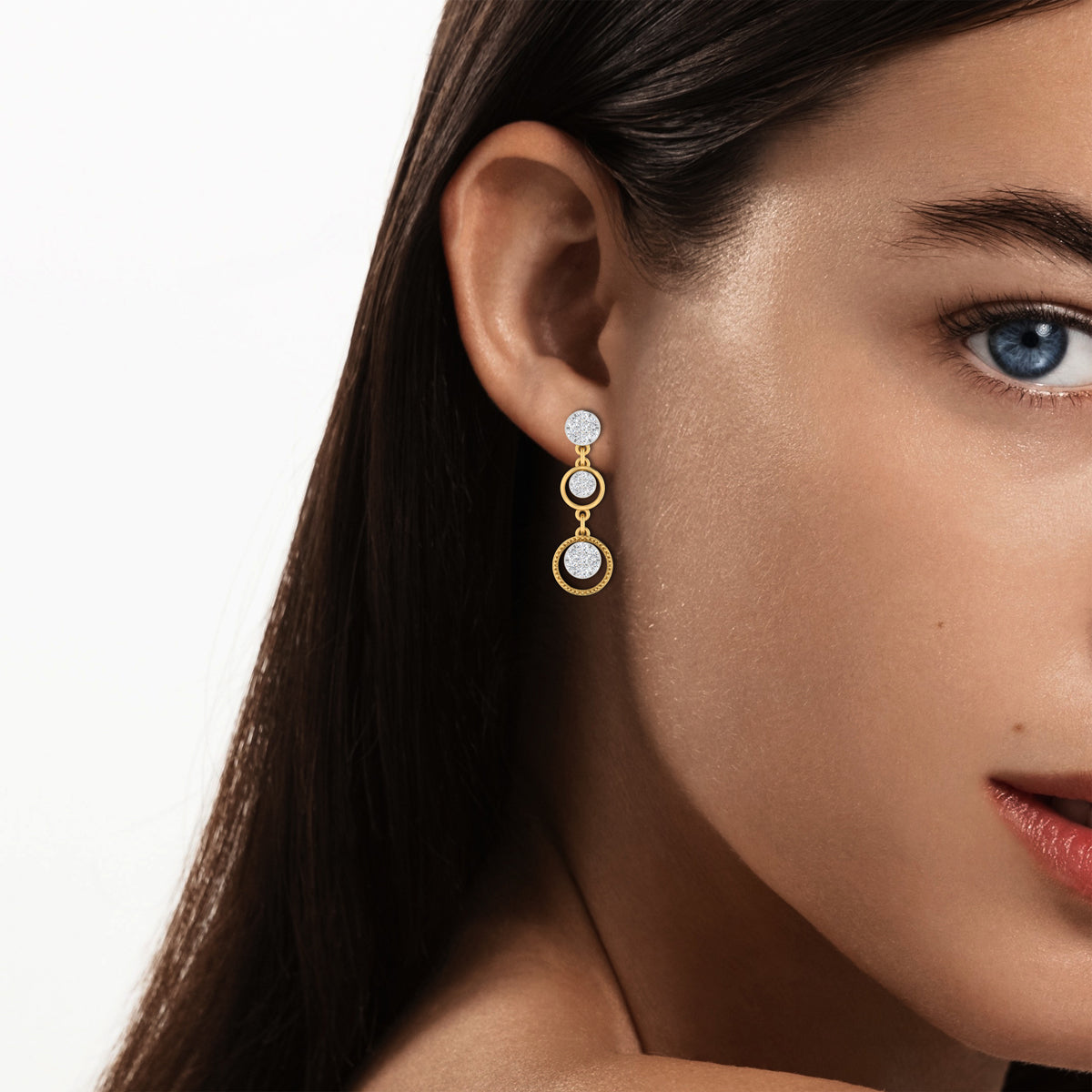 Triple Drop Diamond Earrings