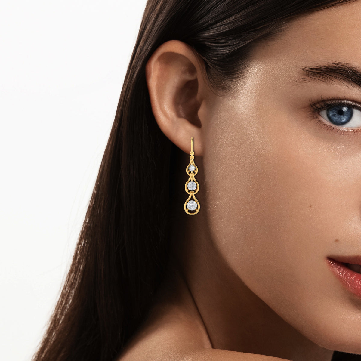 Pear Trio Diamond Earrings
