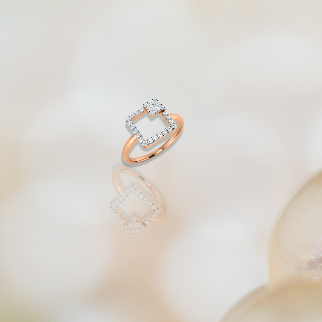 Double Square Diamond Ring