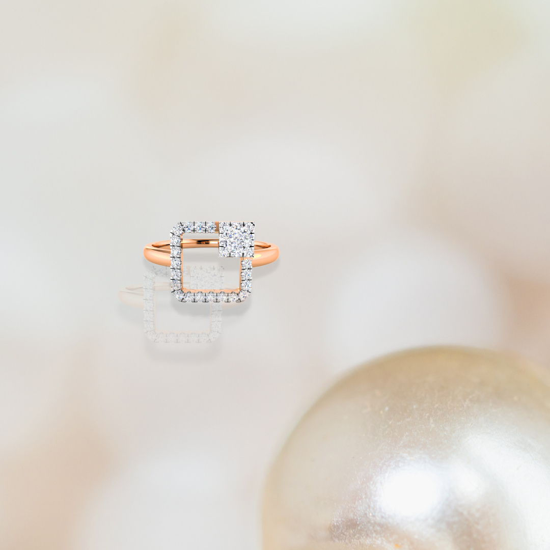 Double Square Diamond Ring