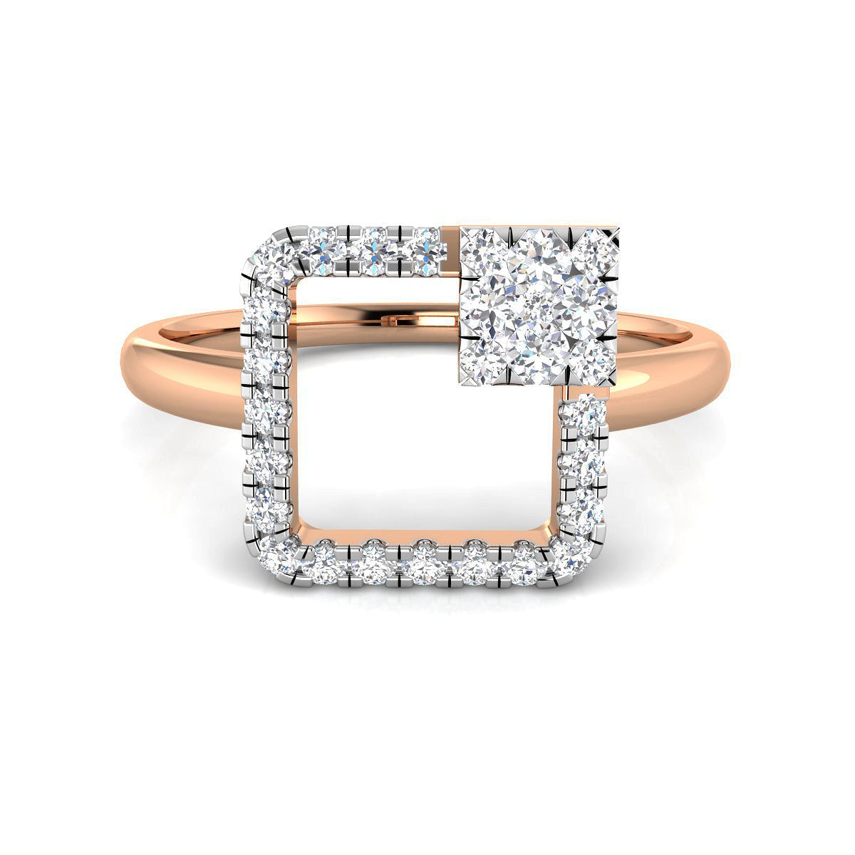 Double Square Diamond Ring