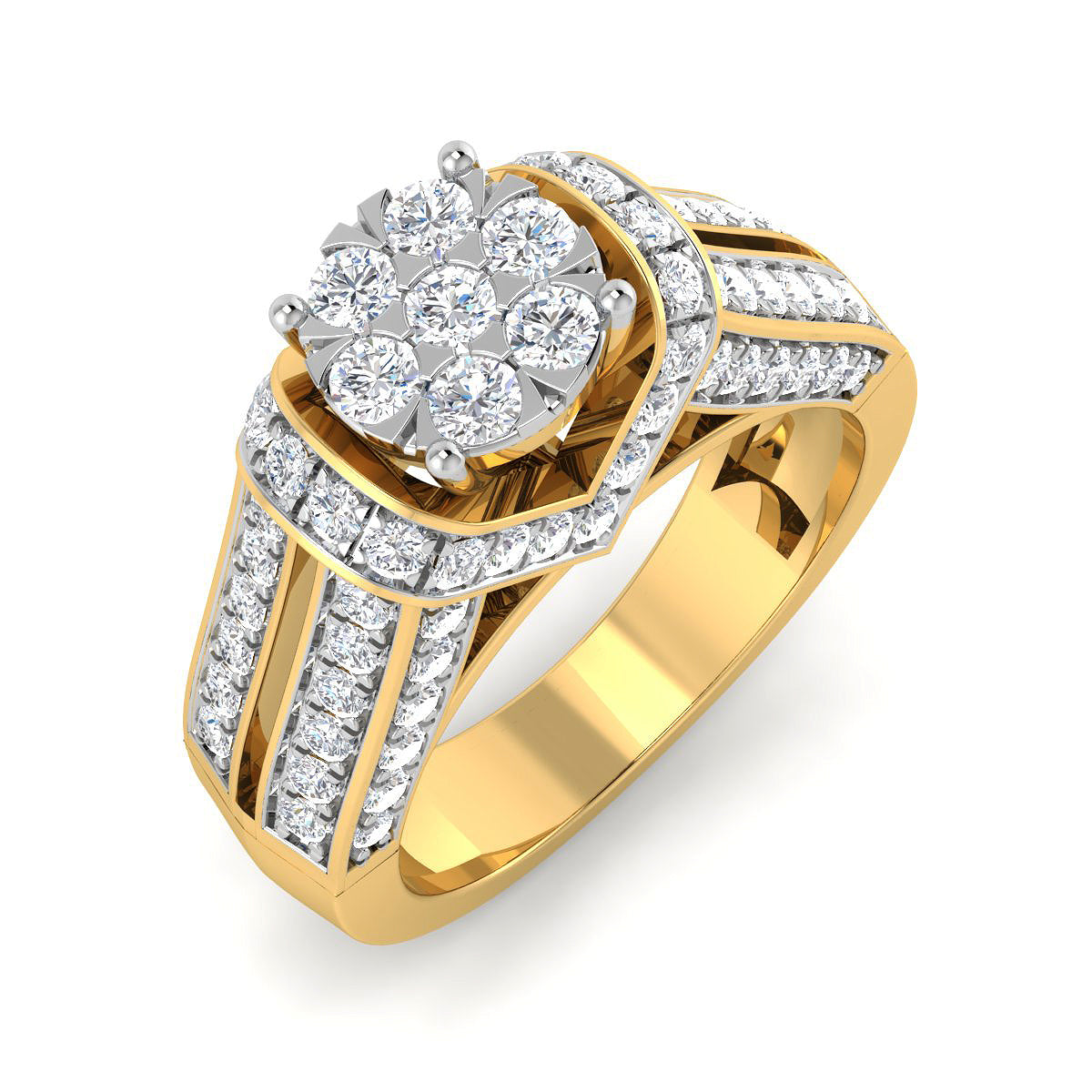 Septet Center Diamond Cluster Ring