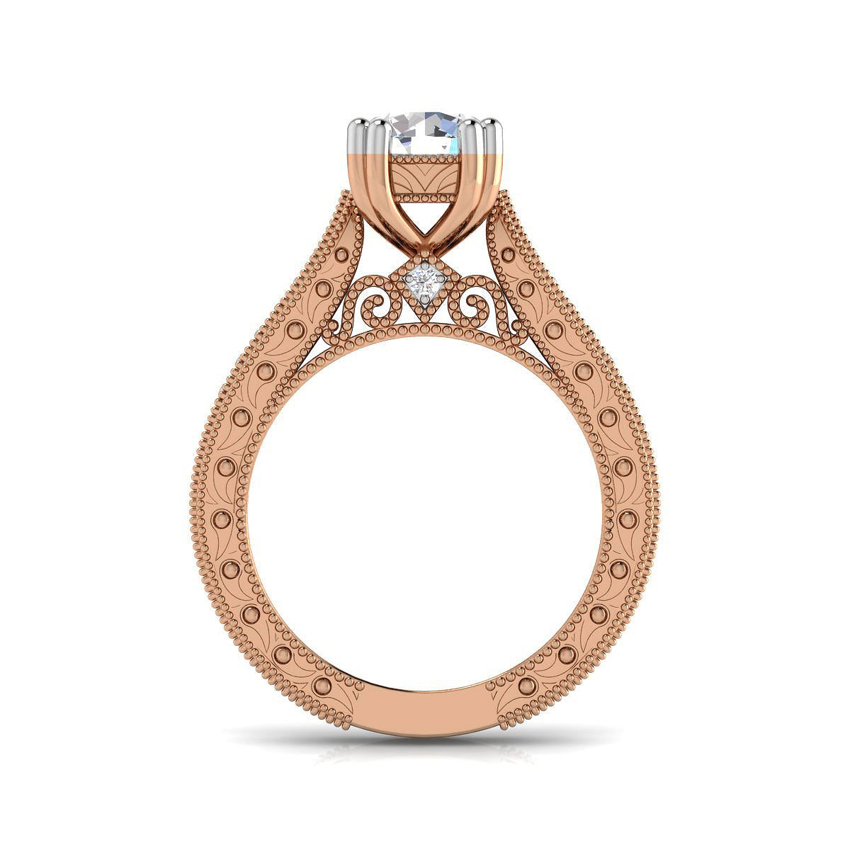 Carved Solitaire Ring