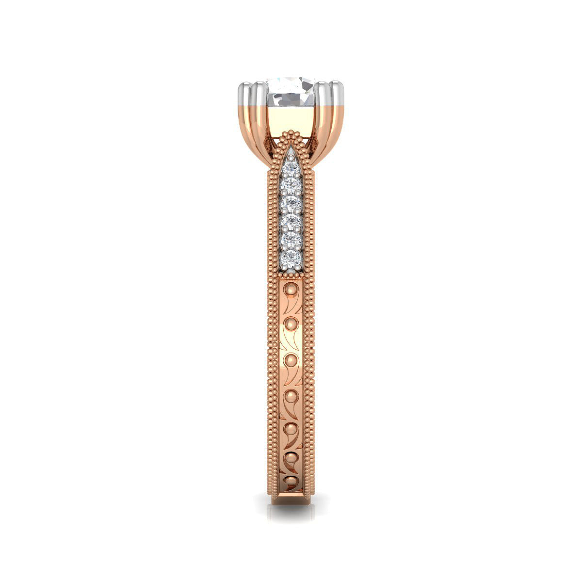 Carved Solitaire Ring