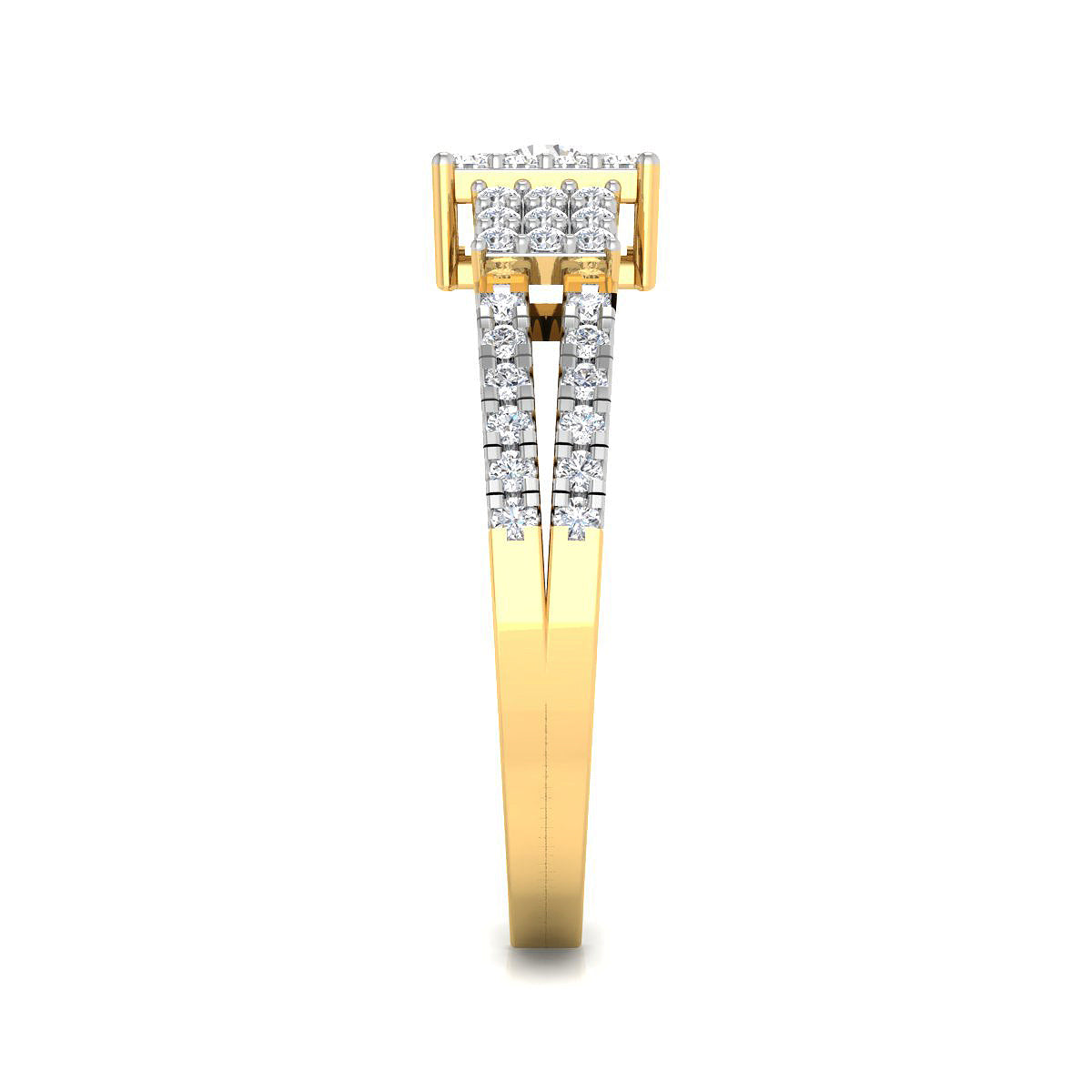 Diamond Embellished Square Trio Ring