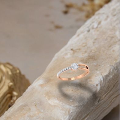 Flower Top Pave Diamond Ring