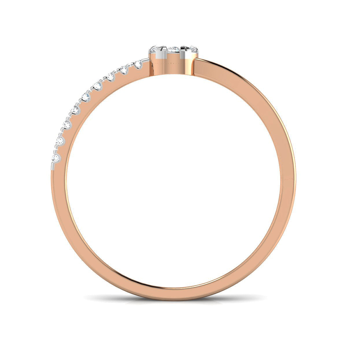 Flower Top Pave Diamond Ring