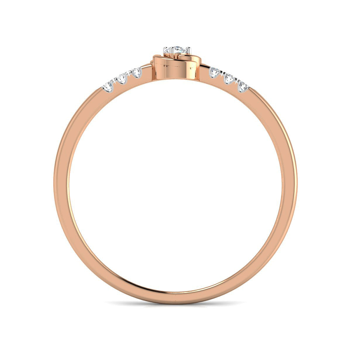 Solitaire and Diamond Trios Ring