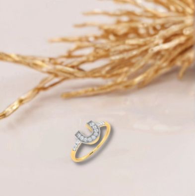 Embellished Horse Shoe Ring