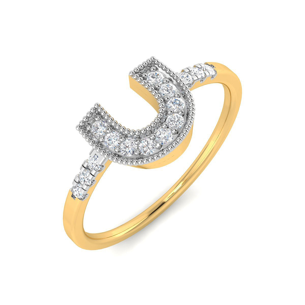 Embellished Horse Shoe Ring