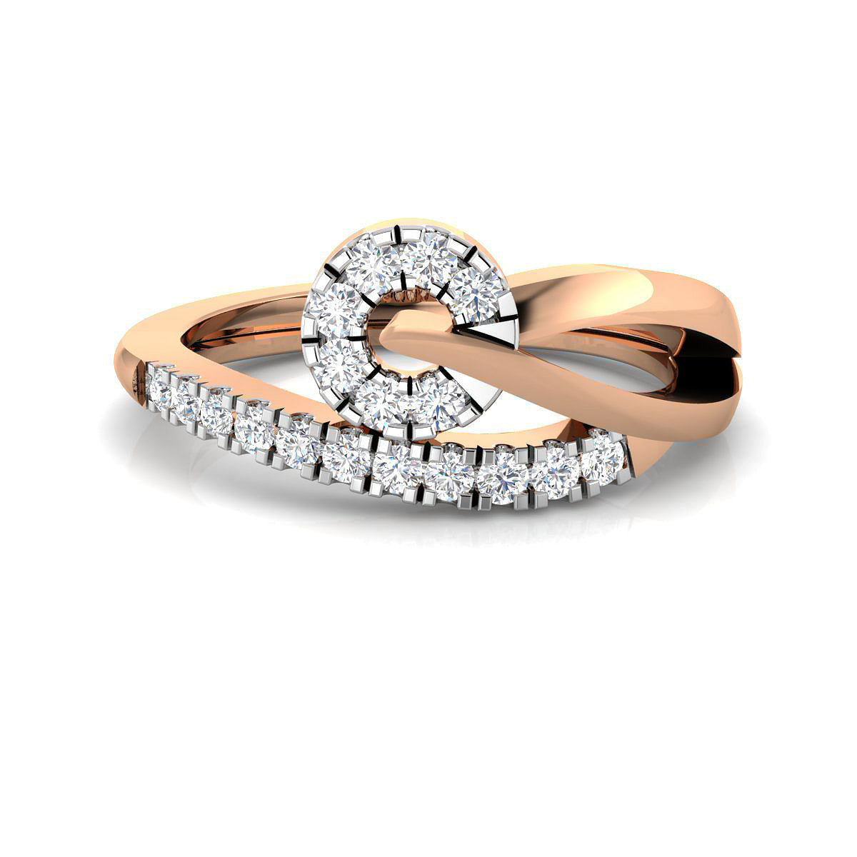 Multi-Layered Overlap Diamond Ring
