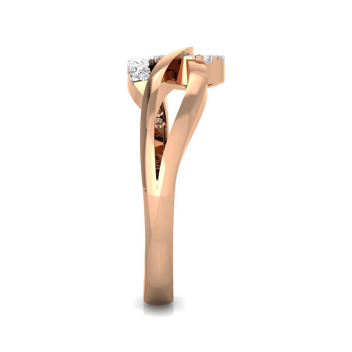 Multi-Layered Overlap Diamond Ring