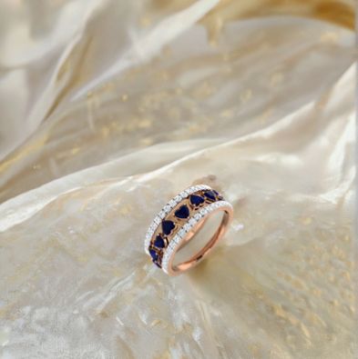 Stunning Sapphire Hearts Ring