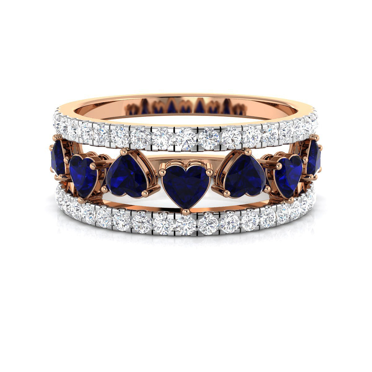 Stunning Sapphire Hearts Ring
