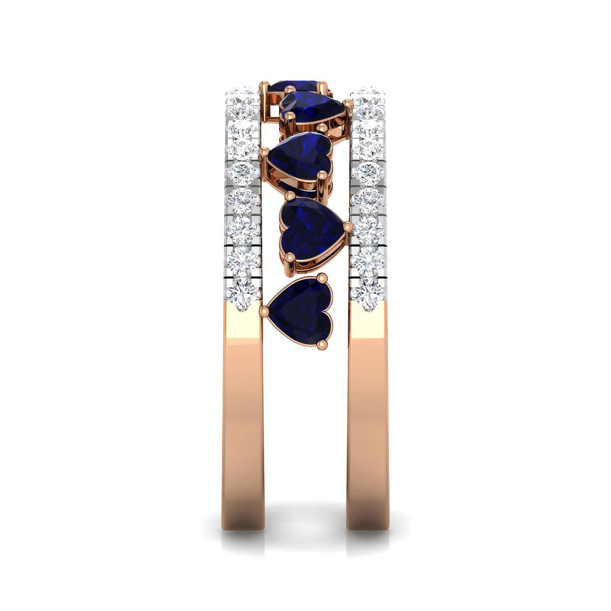 Stunning Sapphire Hearts Ring