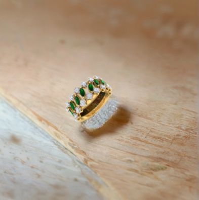 Emeral Marquise Diamond Ring