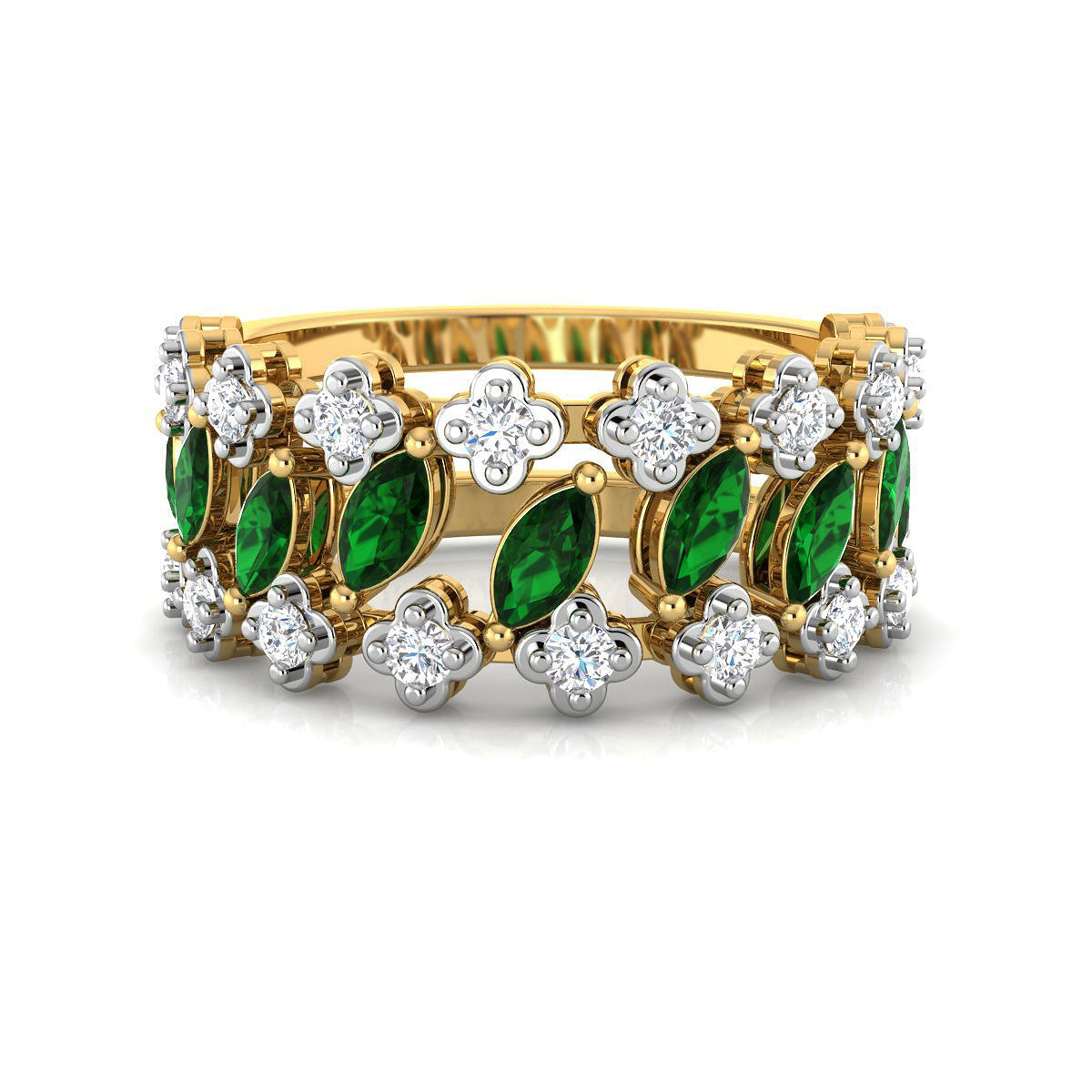 Emeral Marquise Diamond Ring