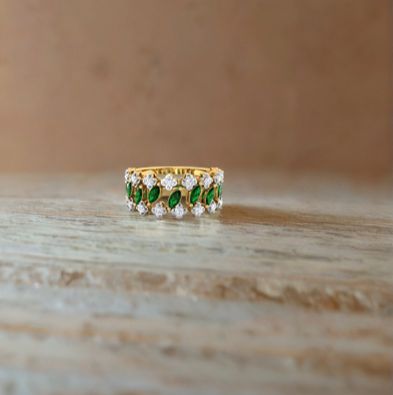 Emeral Marquise Diamond Ring