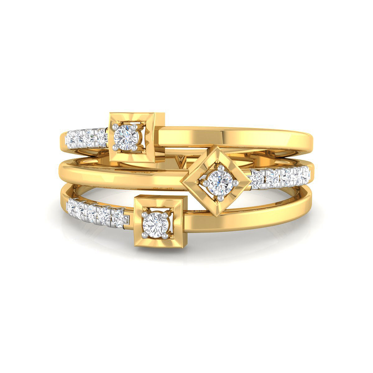 Three Square Diamond Ring