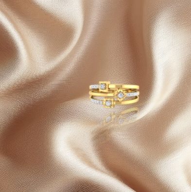 Three Square Diamond Ring