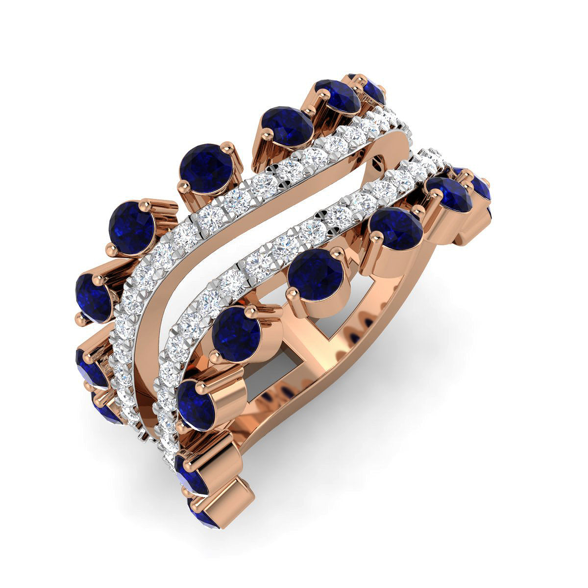 Victorian Sapphire Diamond Layered Ring