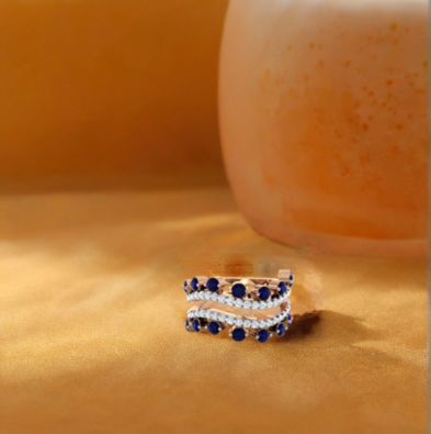 Victorian Sapphire Diamond Layered Ring