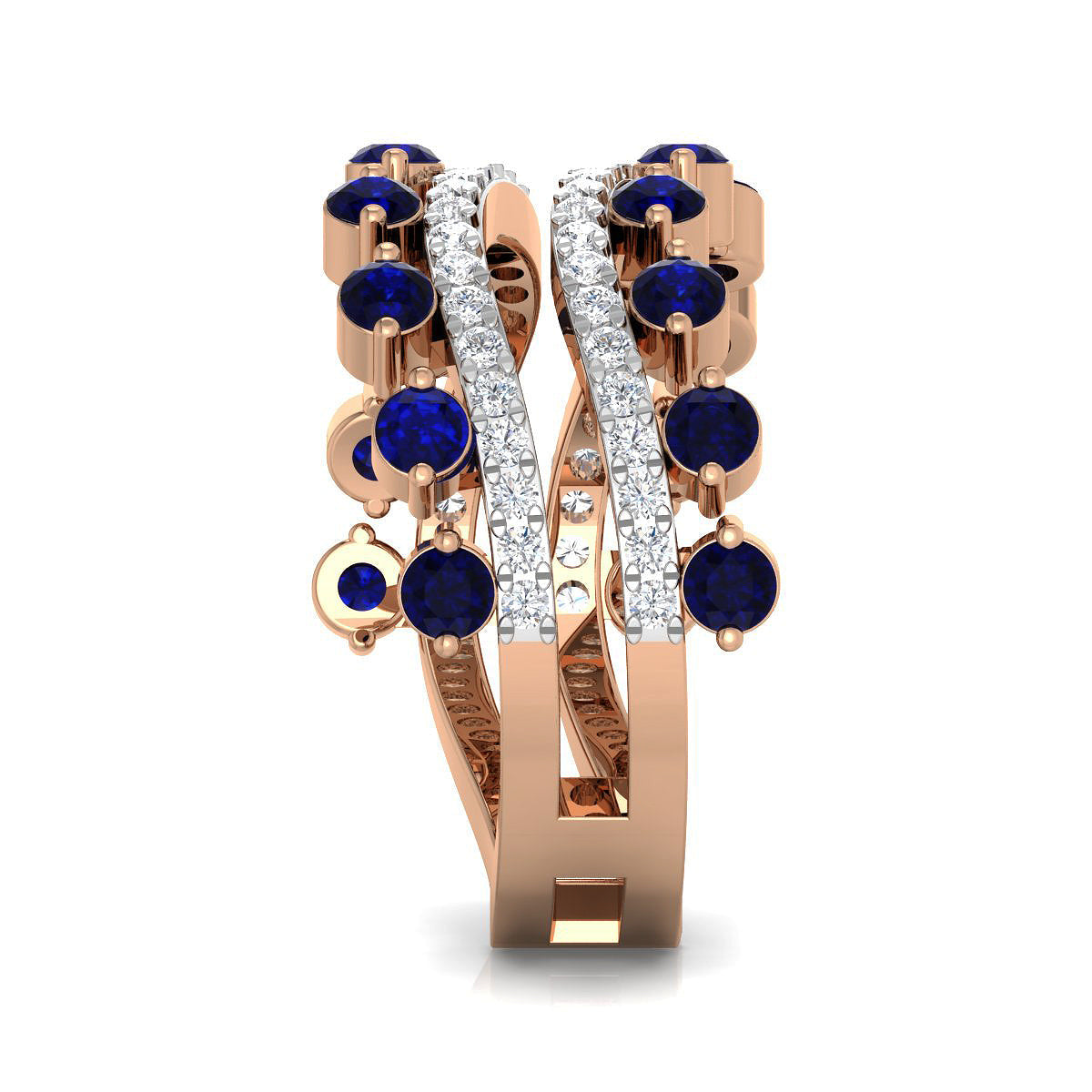 Victorian Sapphire Diamond Layered Ring