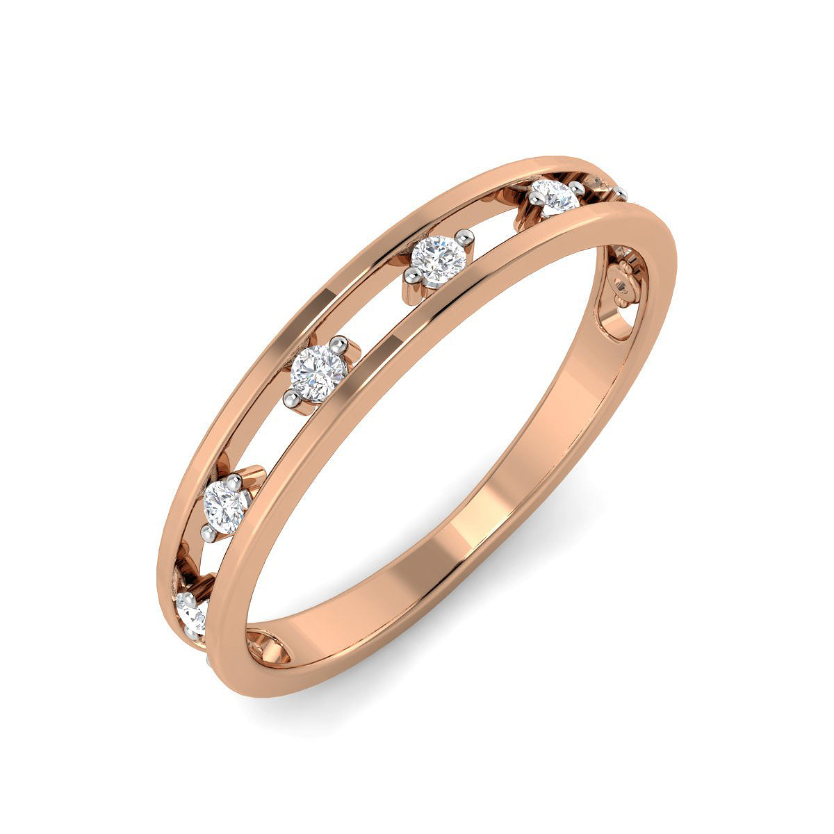 Elegant Diamond Double Band