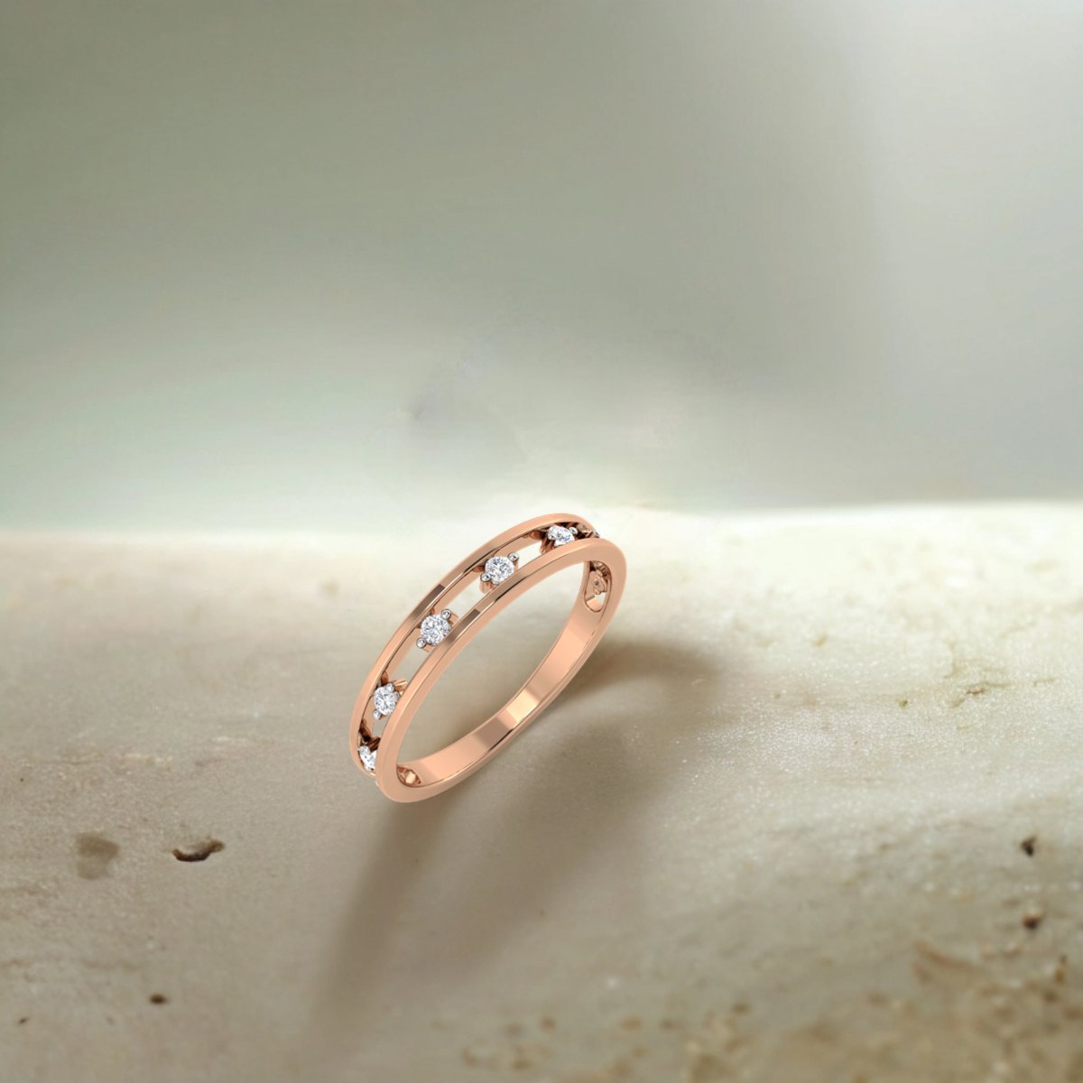 Elegant Diamond Double Band