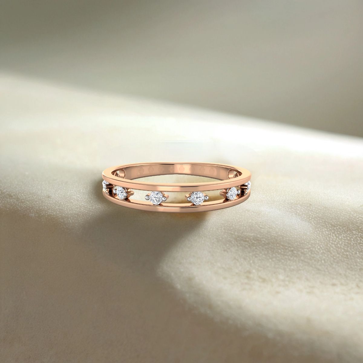 Elegant Diamond Double Band