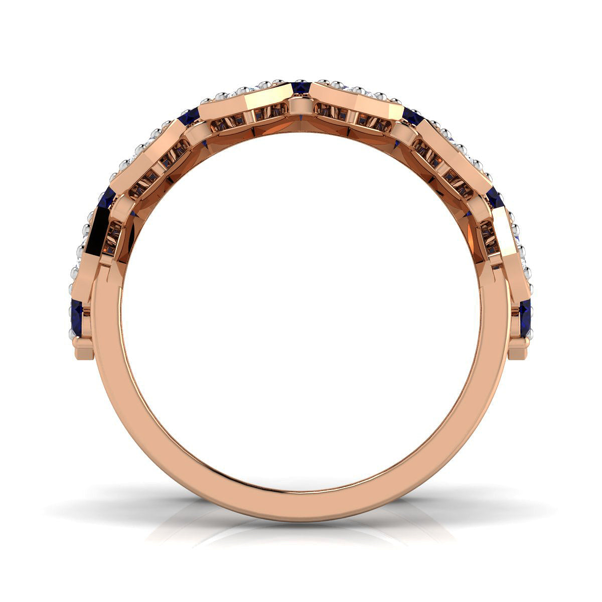 Diamond and Hearts Interplay Ring