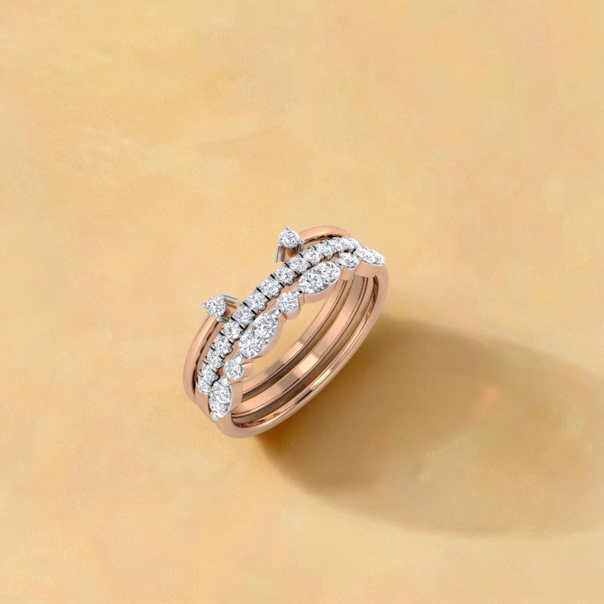 Three Layered Diamond Ring