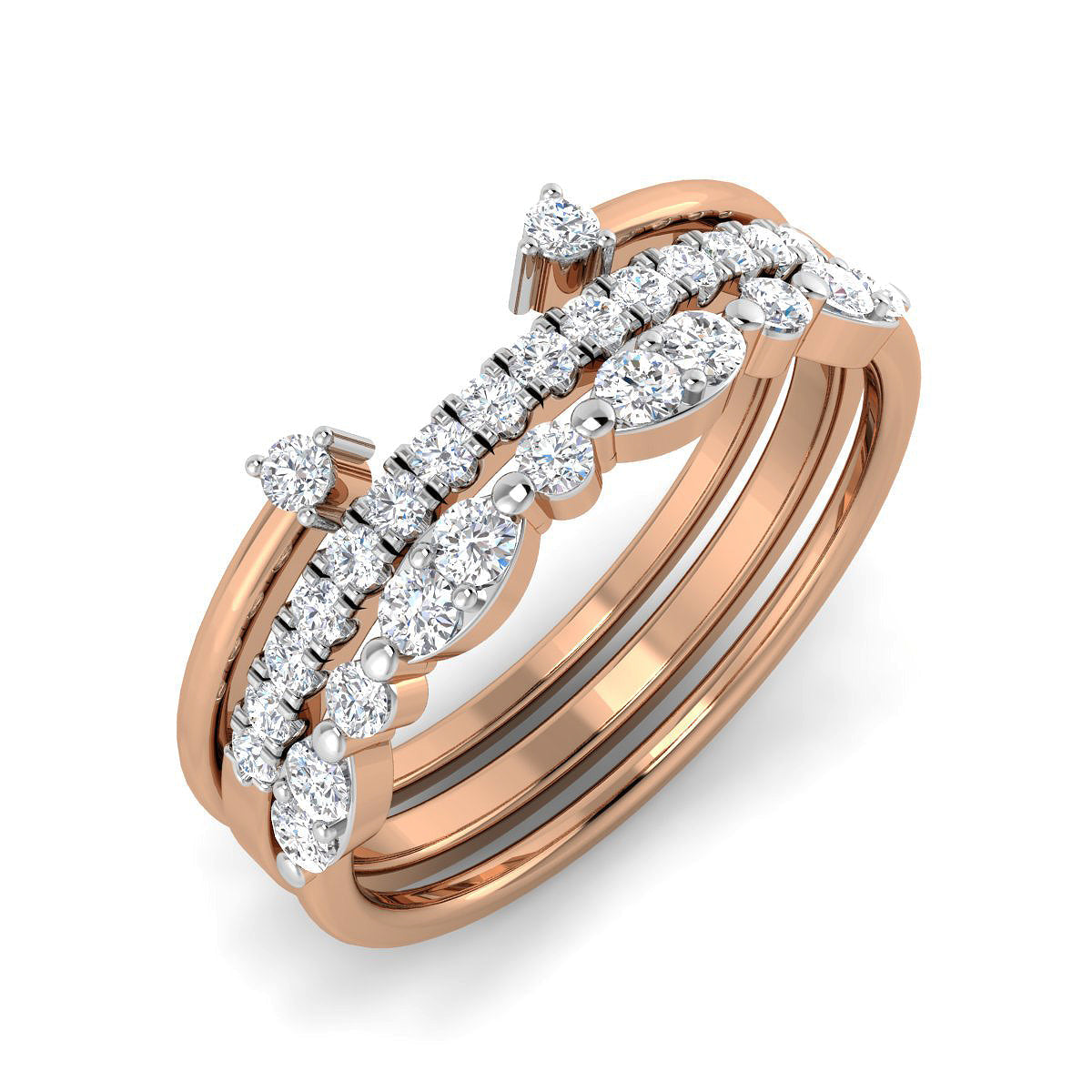 Three Layered Diamond Ring