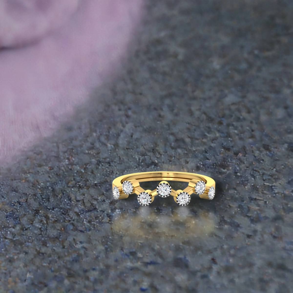 Zig Zag Diamond Stackable Ring